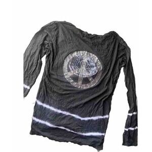 y2k bedazzled peace sign shirt